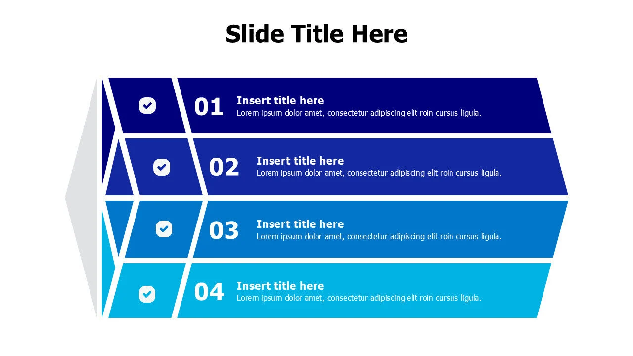 3D cube with 4 points infographic