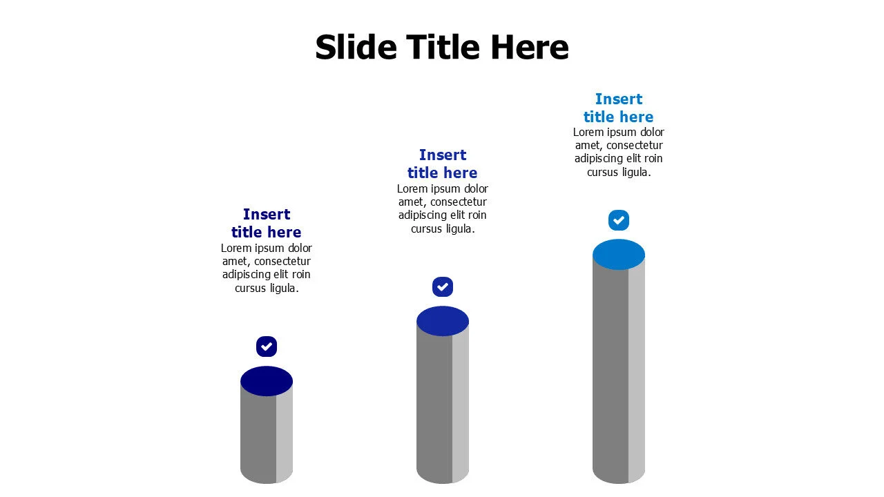 3D growing columns with icons infographic