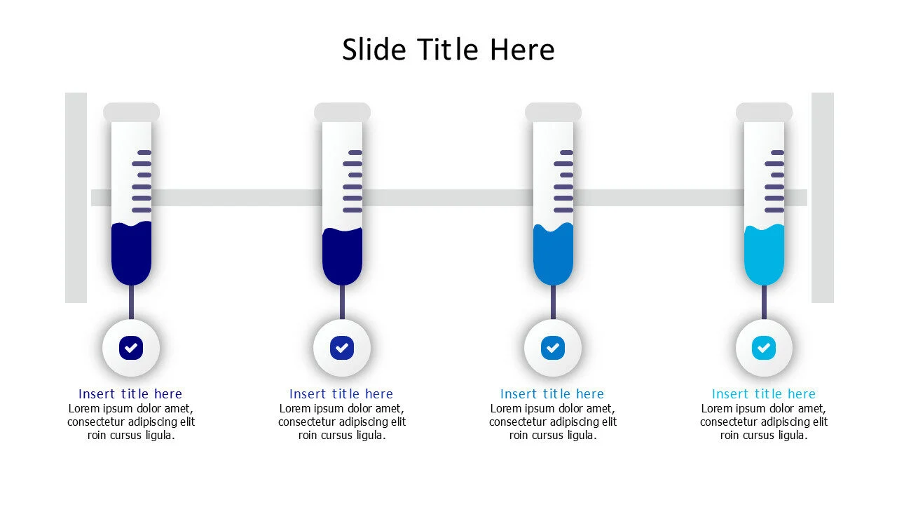 4 Syringes with icons infographic