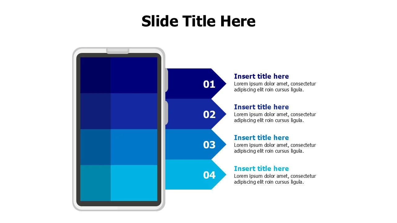 4 arrows out of phone device infographic