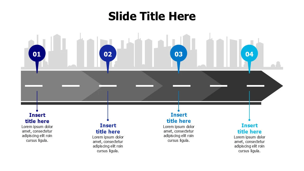 4 arrows roadmap infographic