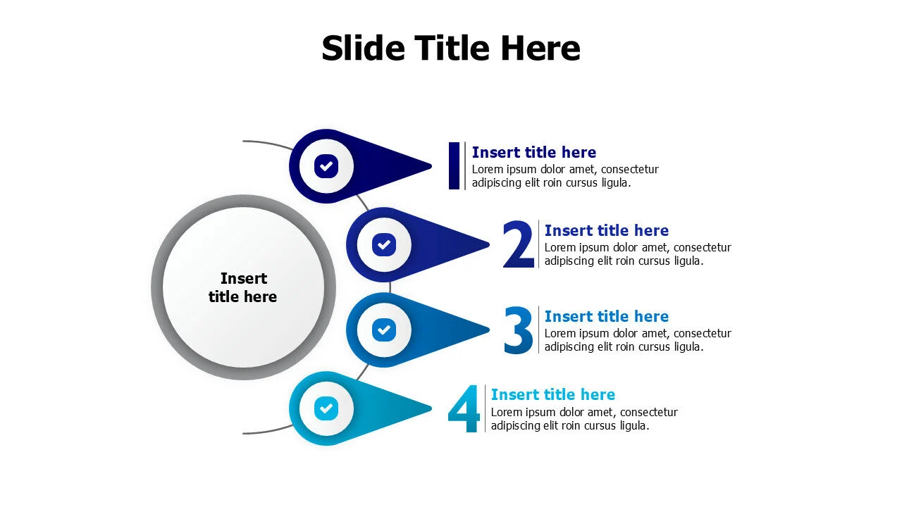 4 big numbers with branching points infographic