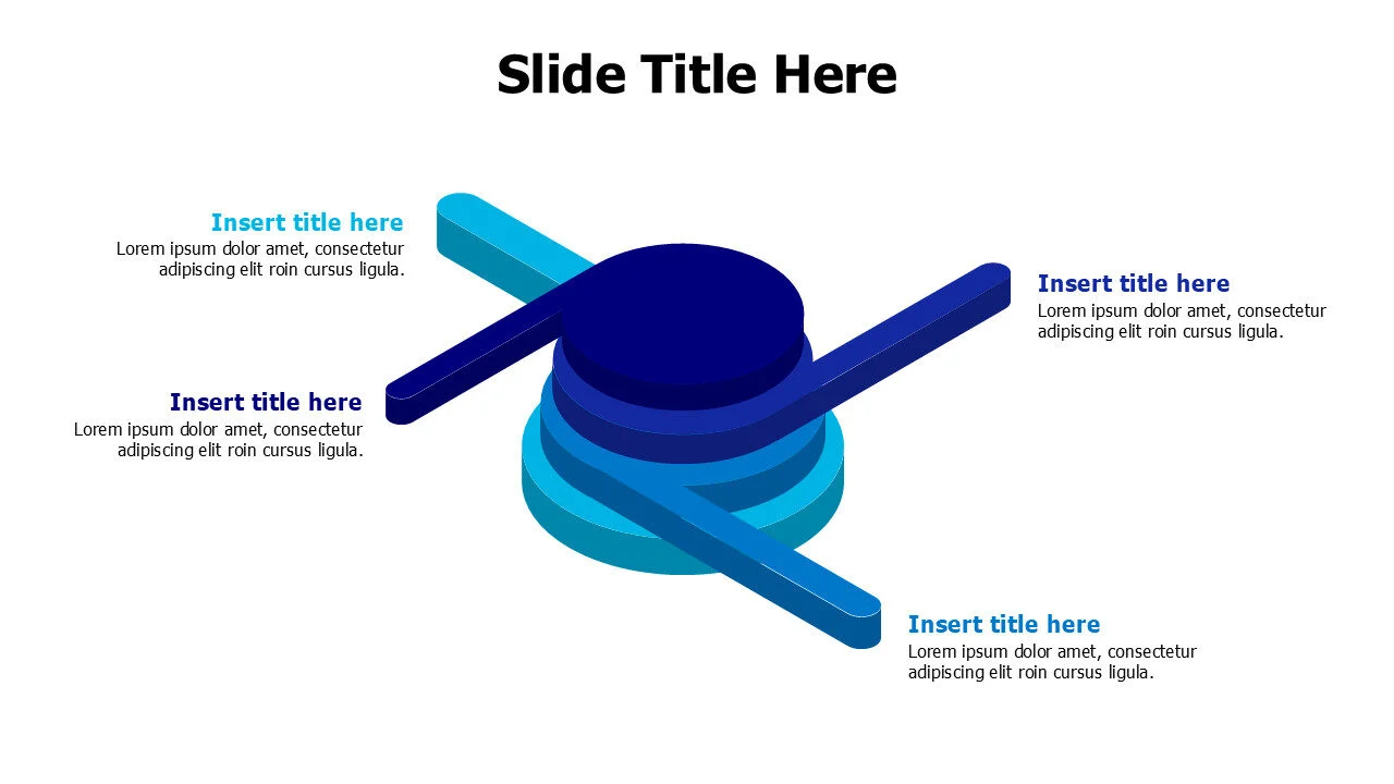 4 colored 3d blocks with arms infographic