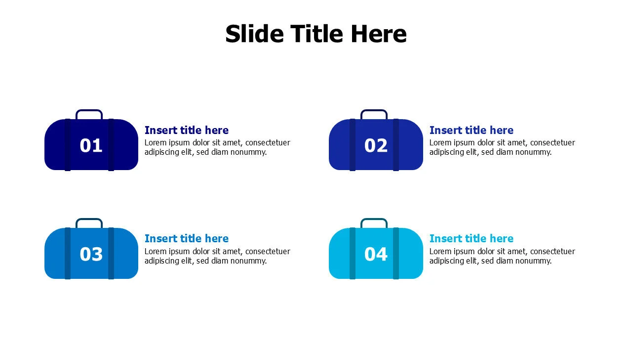 4 colored bags infographic with numbers