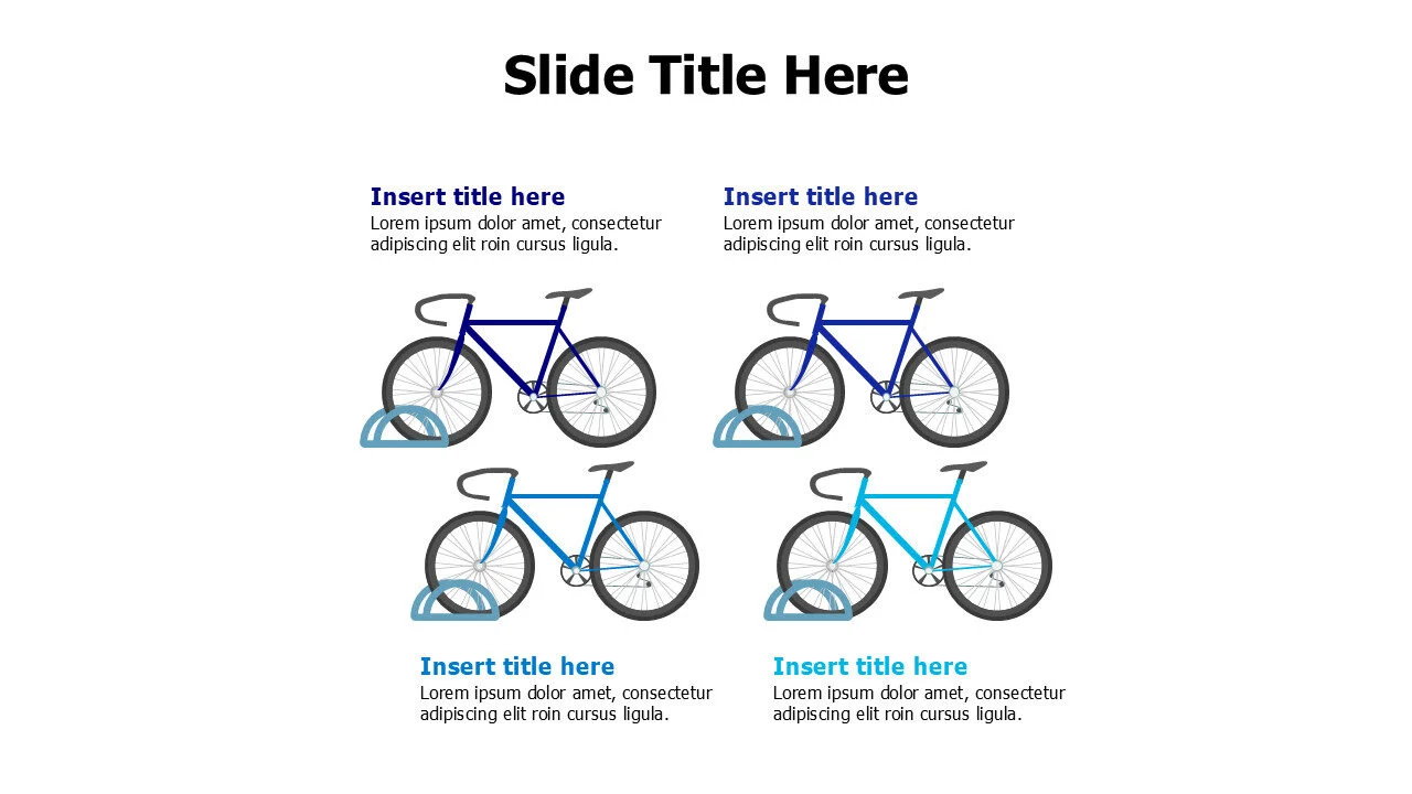 4 colored bikes infographic