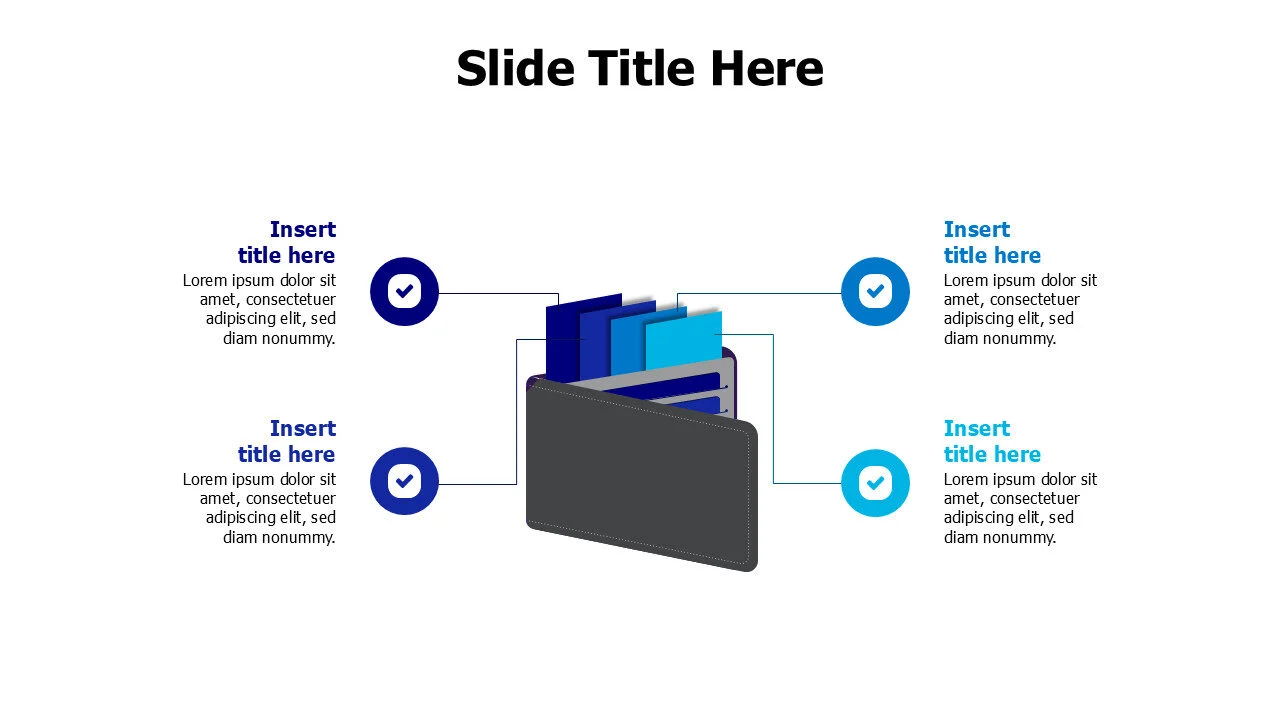 4 colored cards from a wallet infographic