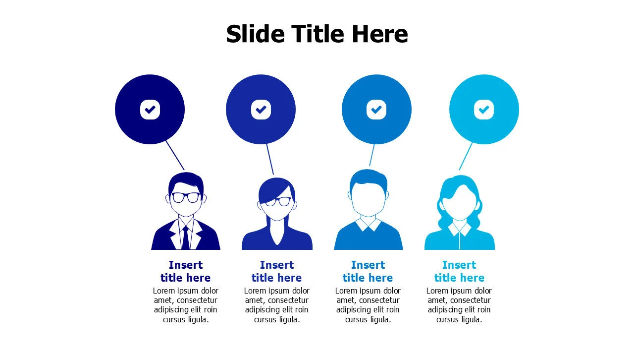 4 colored employees infographic