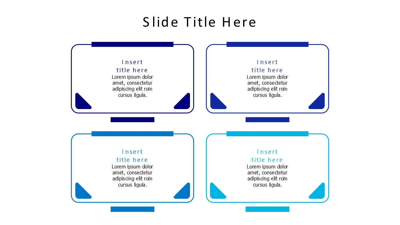 4 colored frames with stripes infographic