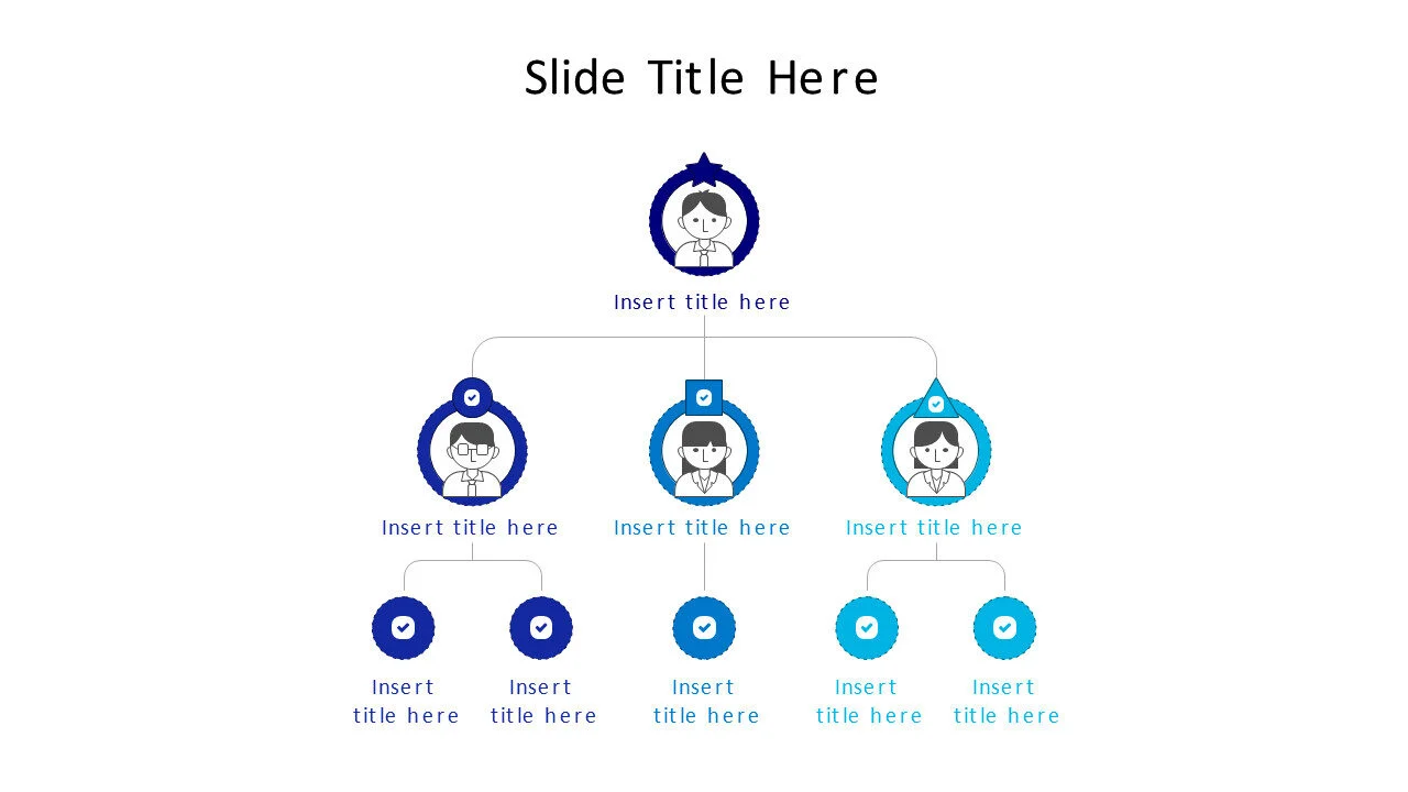 4 colored levels employees infographic with icons