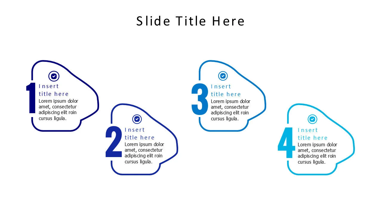 4 colored numbers with frame infographic