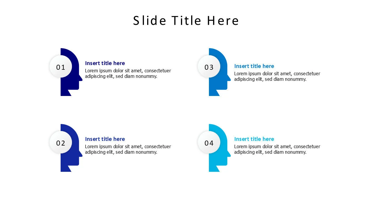 4 colored personas with numbers infographic