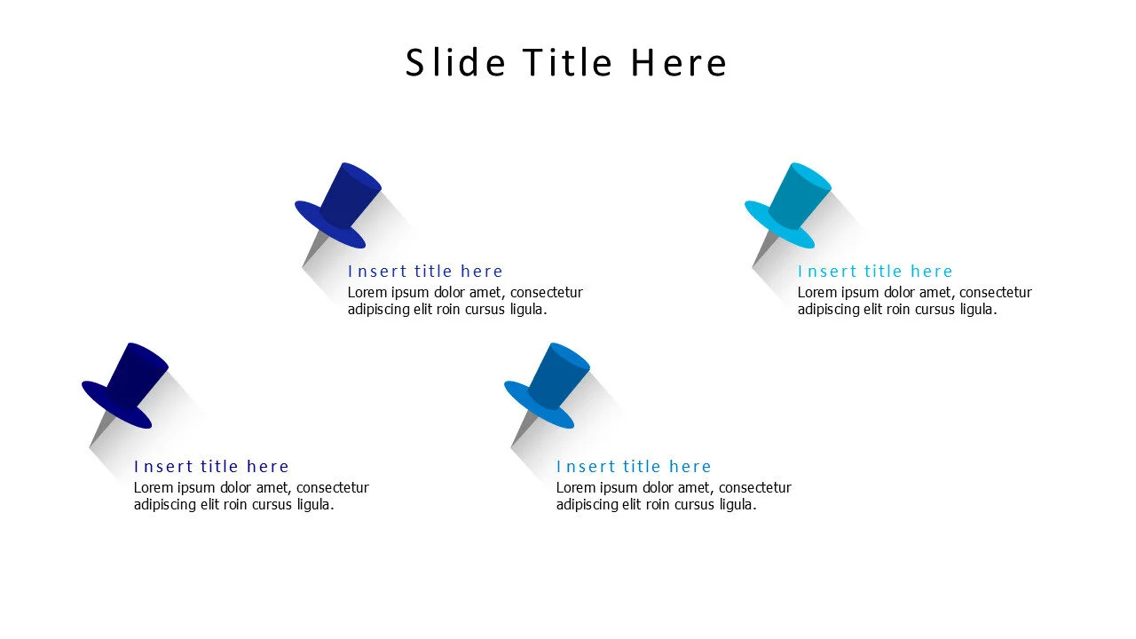 4 colored pins infographic