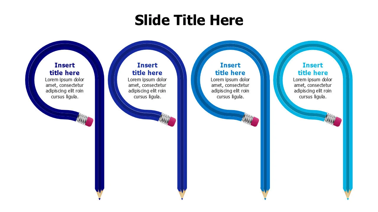 4 curved colored bencils infographic