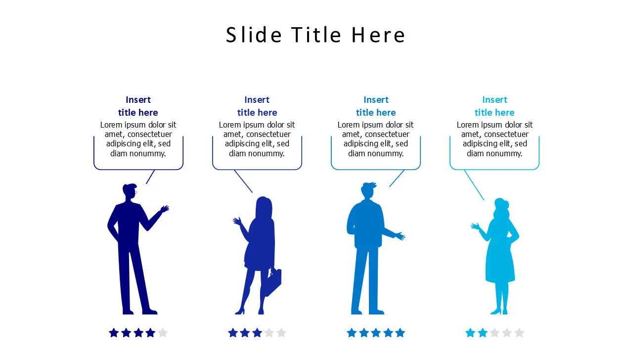 4 different figures with editable stars infographic