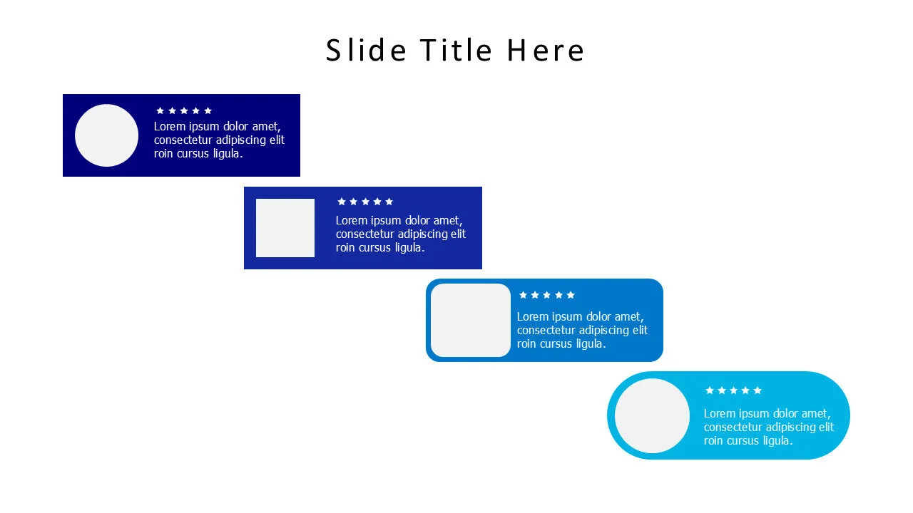 4 different shapes testimonials infographic
