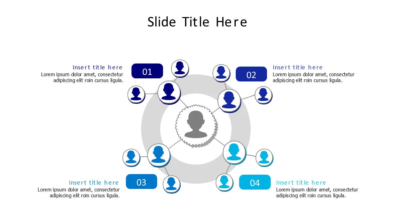 4 employees teams org chart infographic