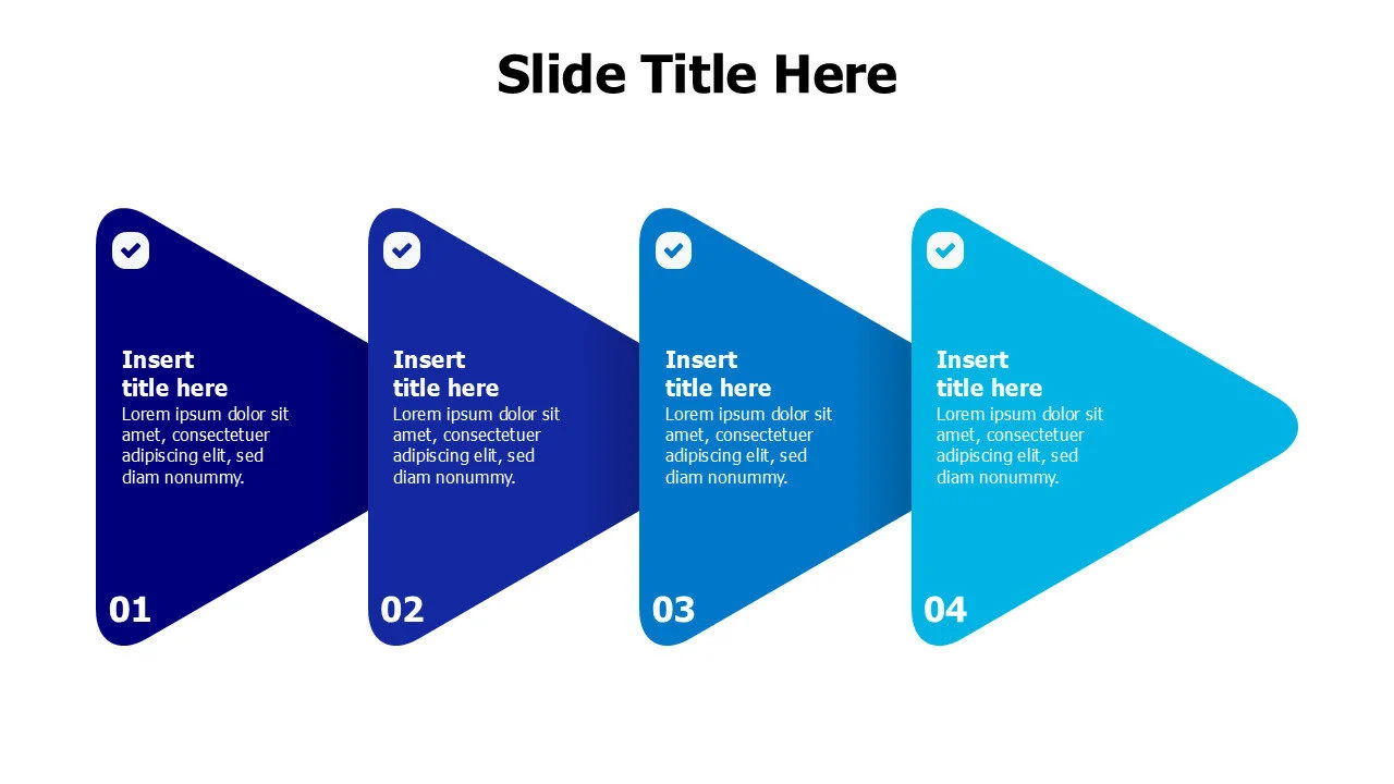 4 overayed triangle shapes wih icons infographic