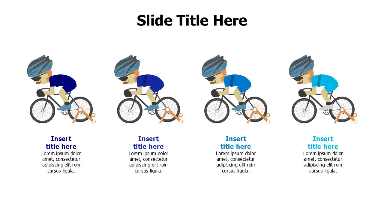 4 persons riding bikes infographic