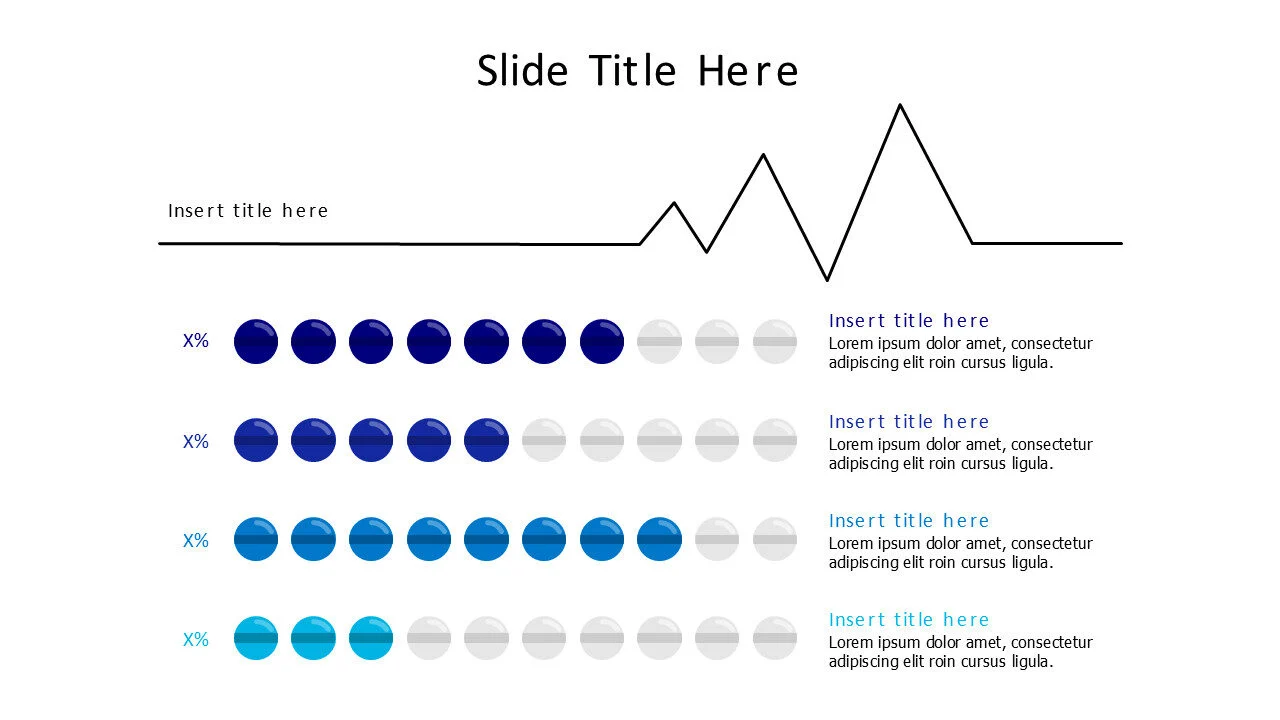 4 pills charts with lifeline title infographic