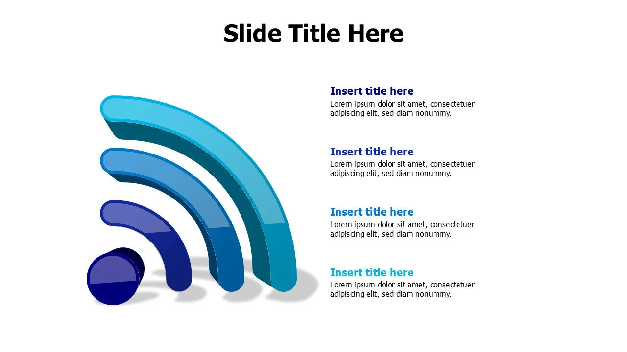 4 points 3D Wi Fi signal infographic