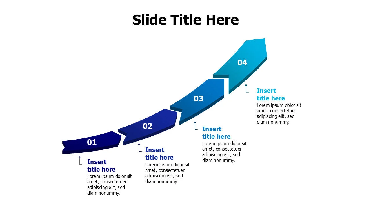 4 points 3D arrow up infographic
