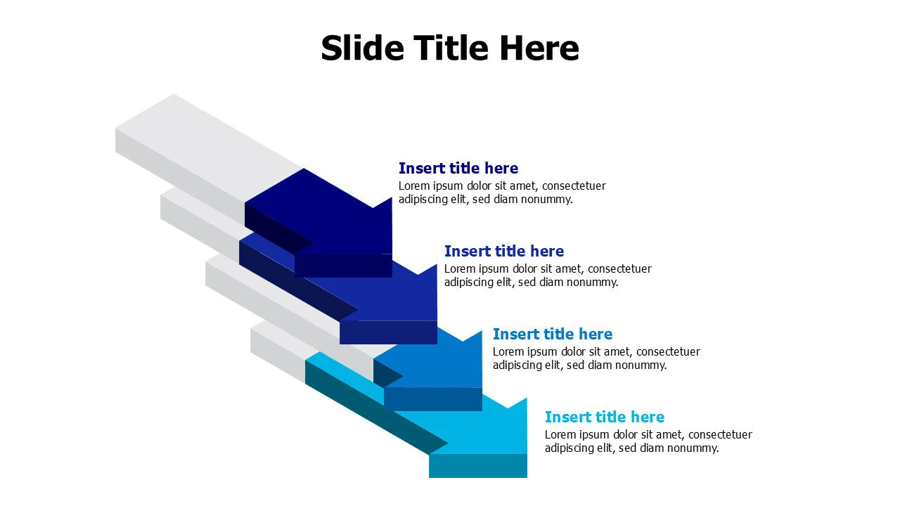 4 points 3D colored arrows infographic