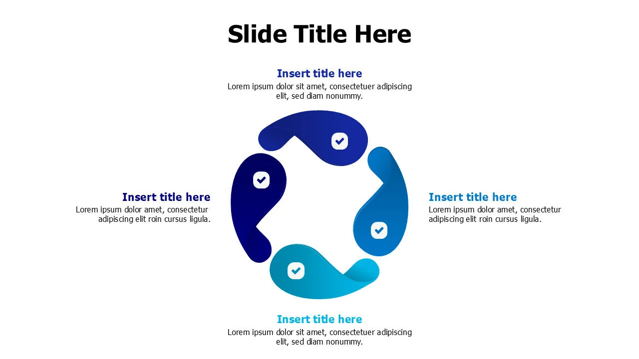 4 points 3D curved shapes infograpgic