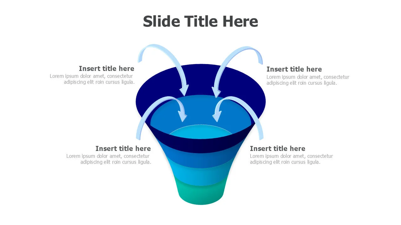 4 points 3D funnel infographic