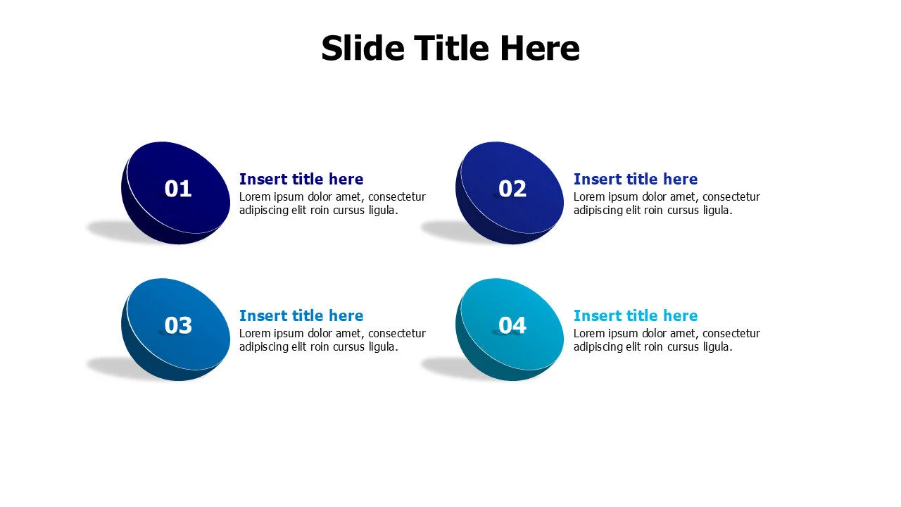 4 points 3D half ball with shadow infographic