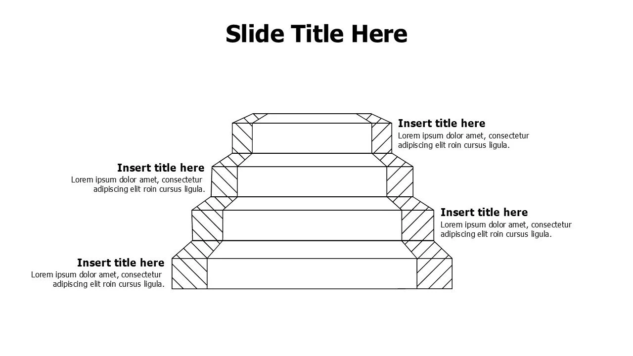 4 points 3D outline ladder infographic