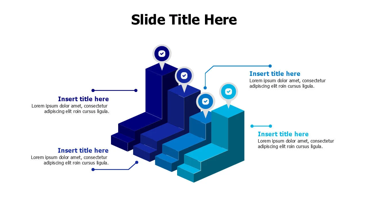 4 points 3D stairs infographic