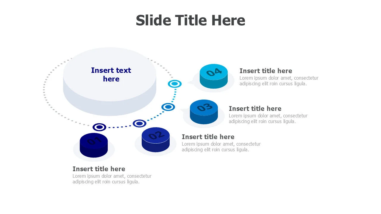 4 points 3d around a circle infographic