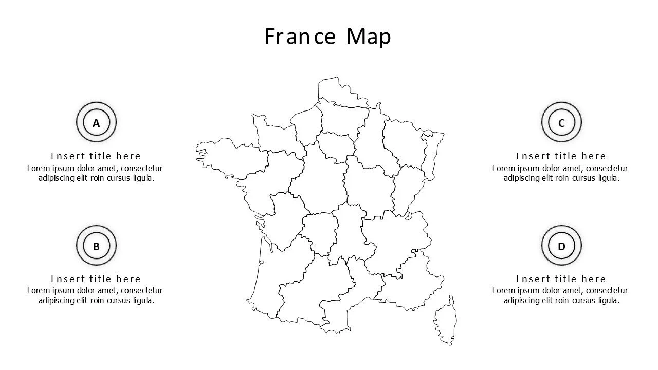 4 points France map infographic