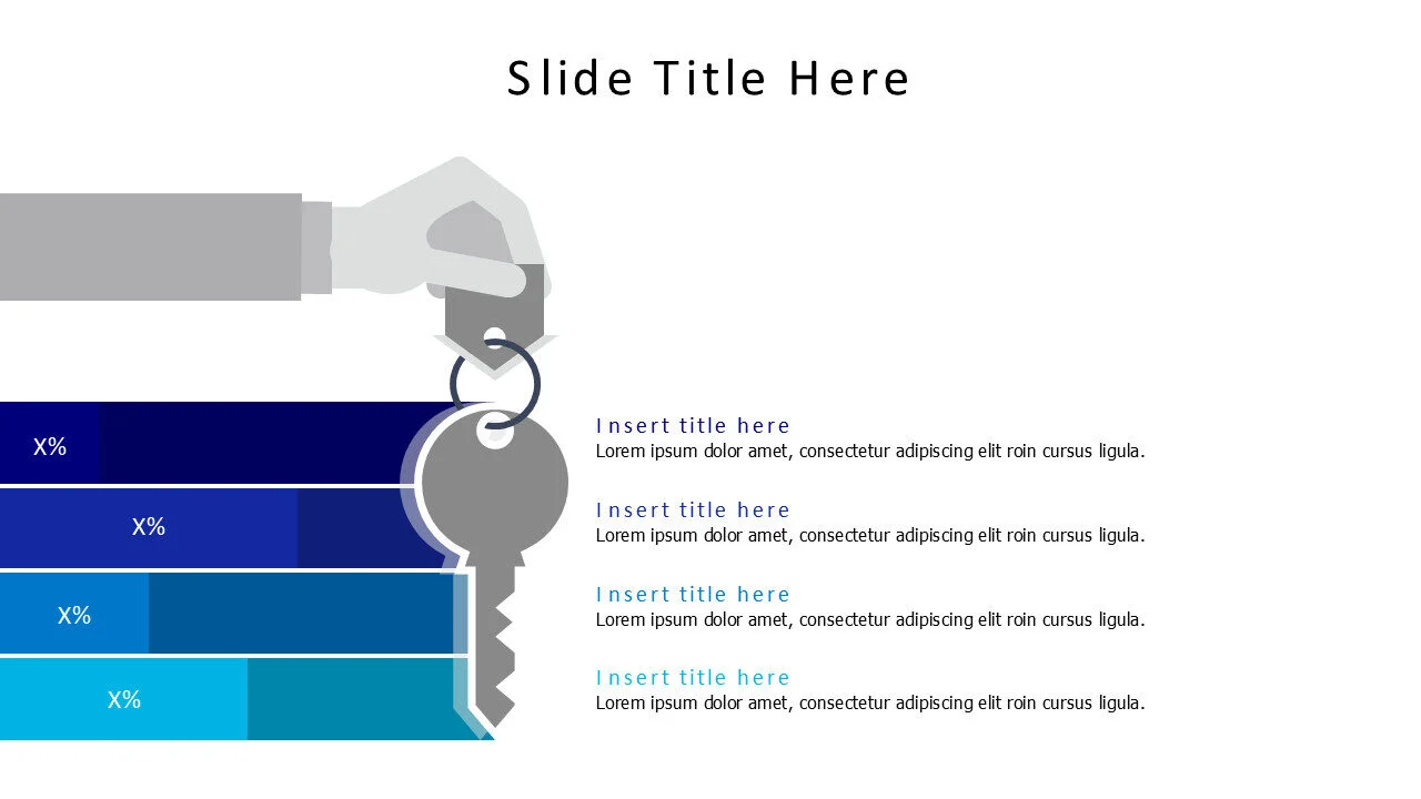 4 points a hand holding a key infographic with editable chart