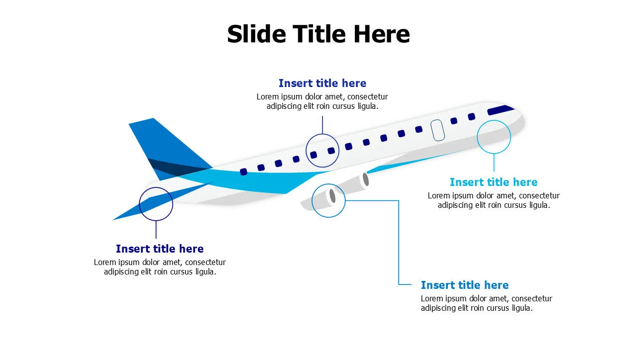 4 points airplane parts infographic
