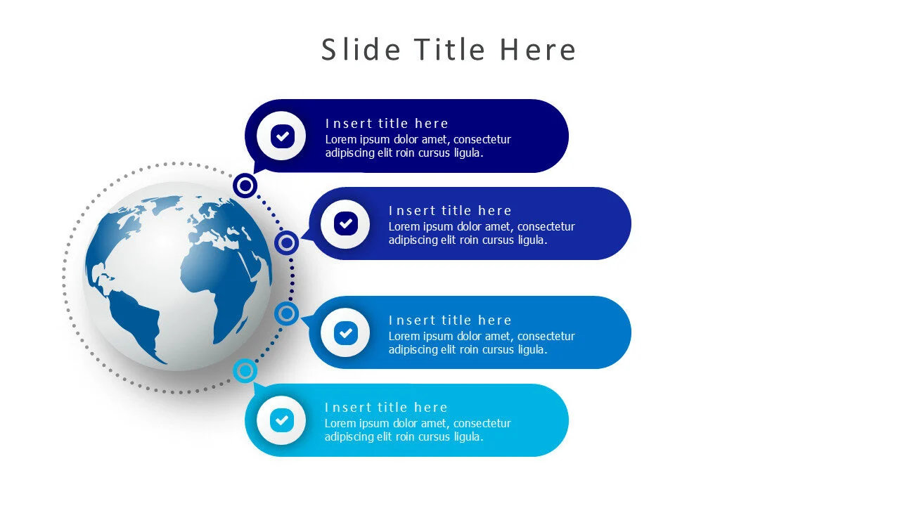 4 points around a globe