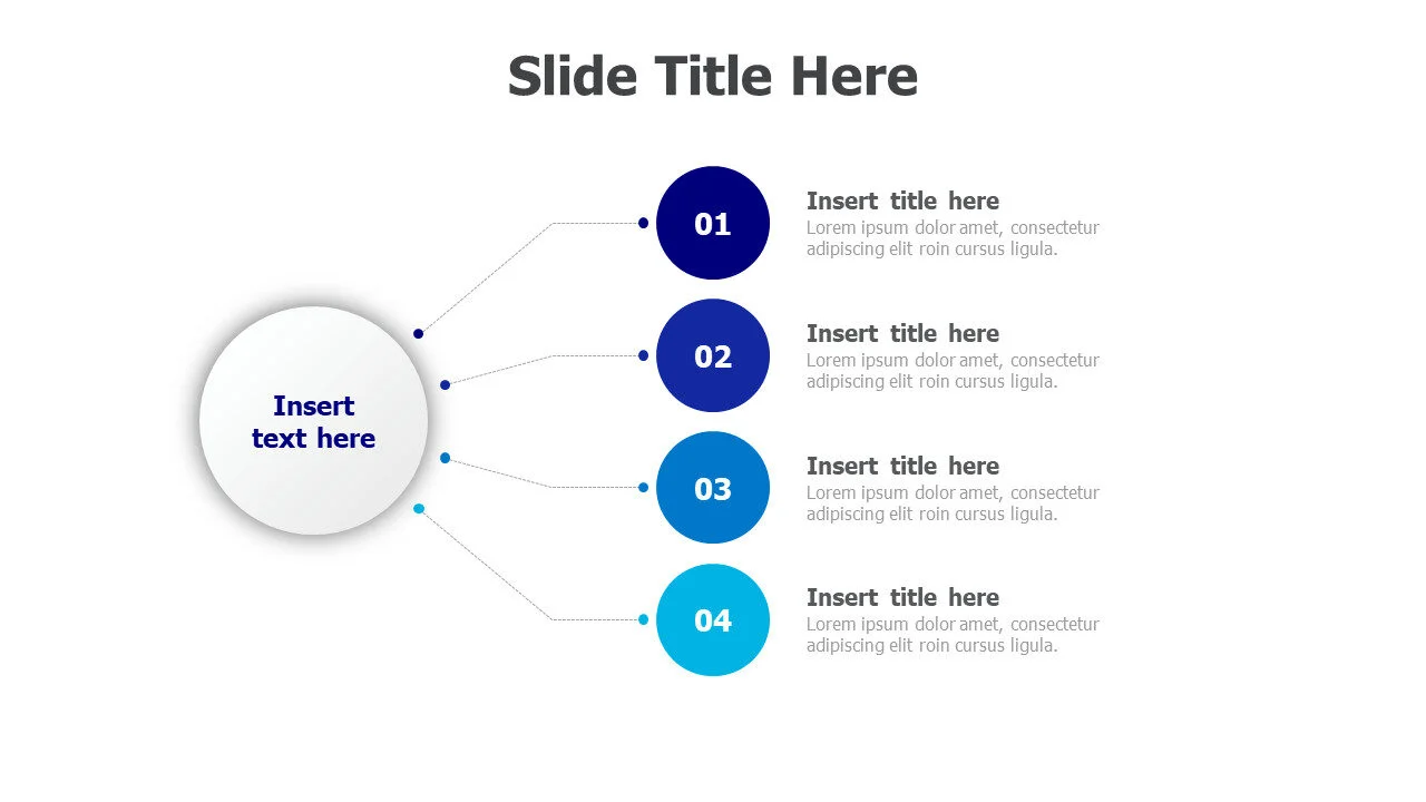 4 points branching around a circle