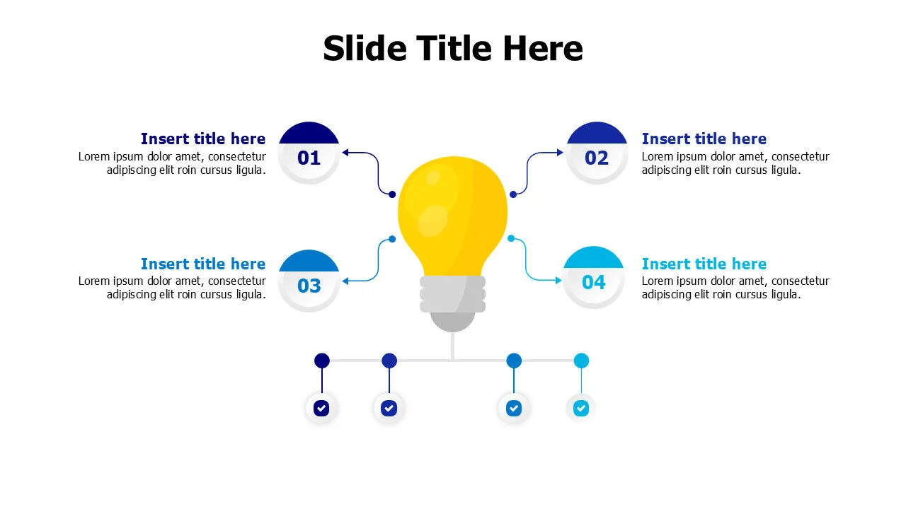 4 points branching bulb infographic