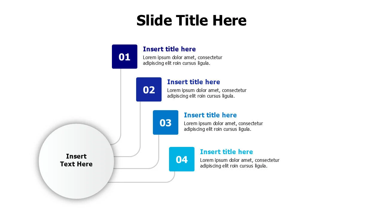 4 points branching from a circle infographic