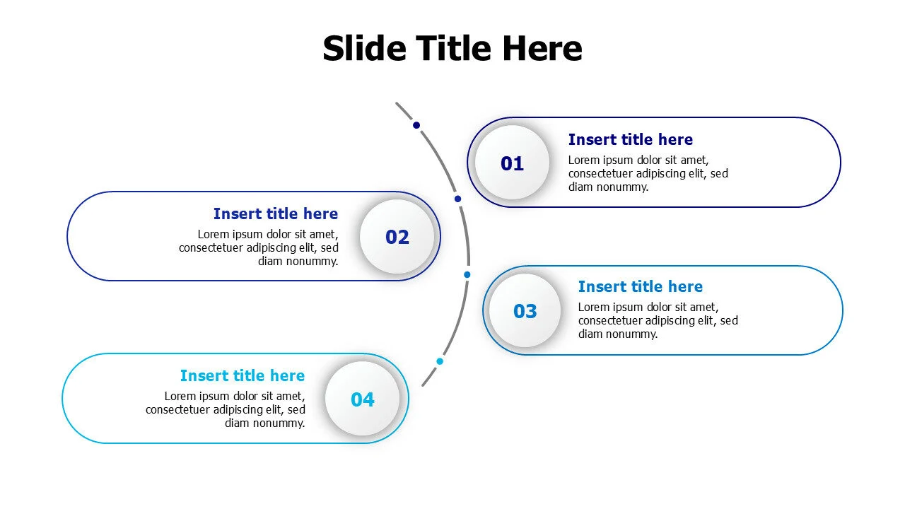 4 points branching from curvey line infographic