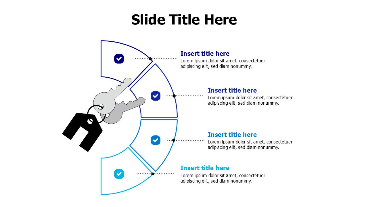 4 points branching from house keys infographic