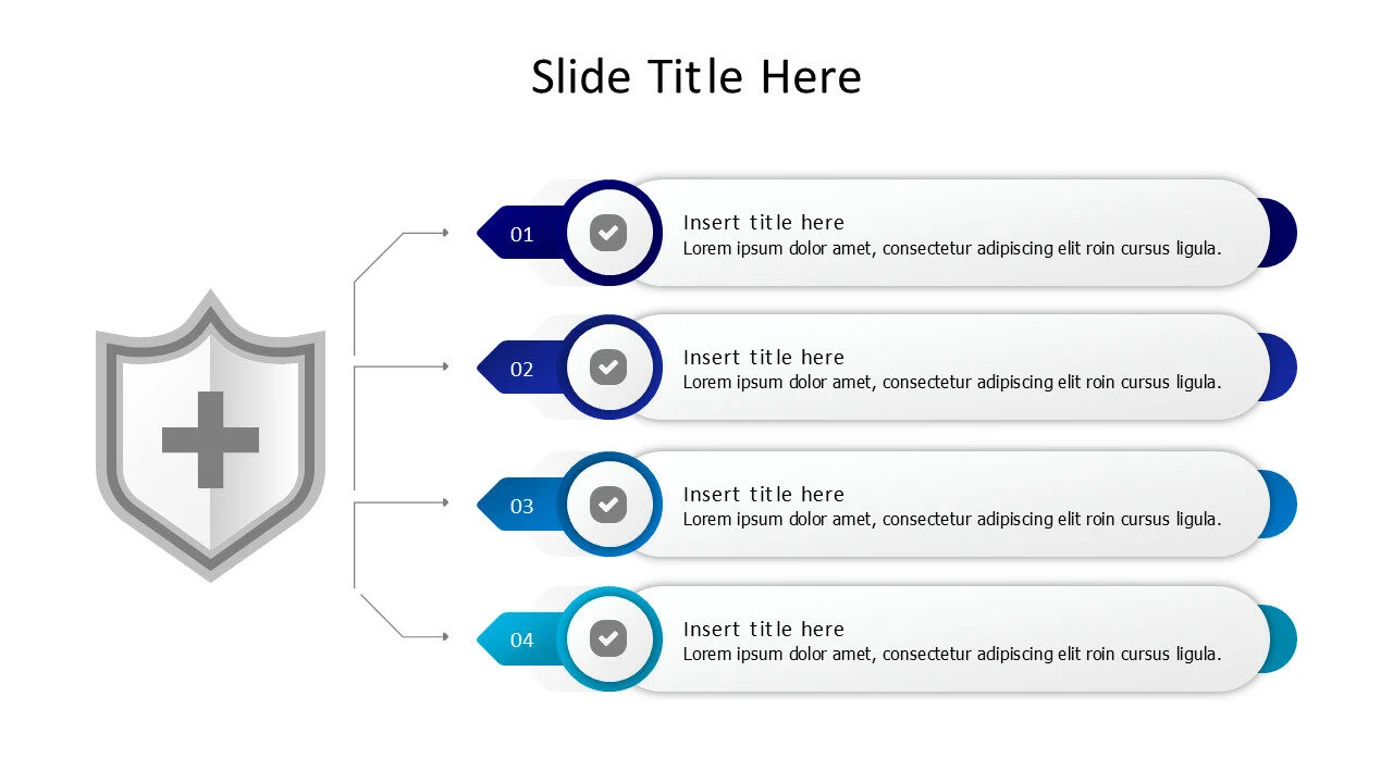 4 points branching health shield infographic