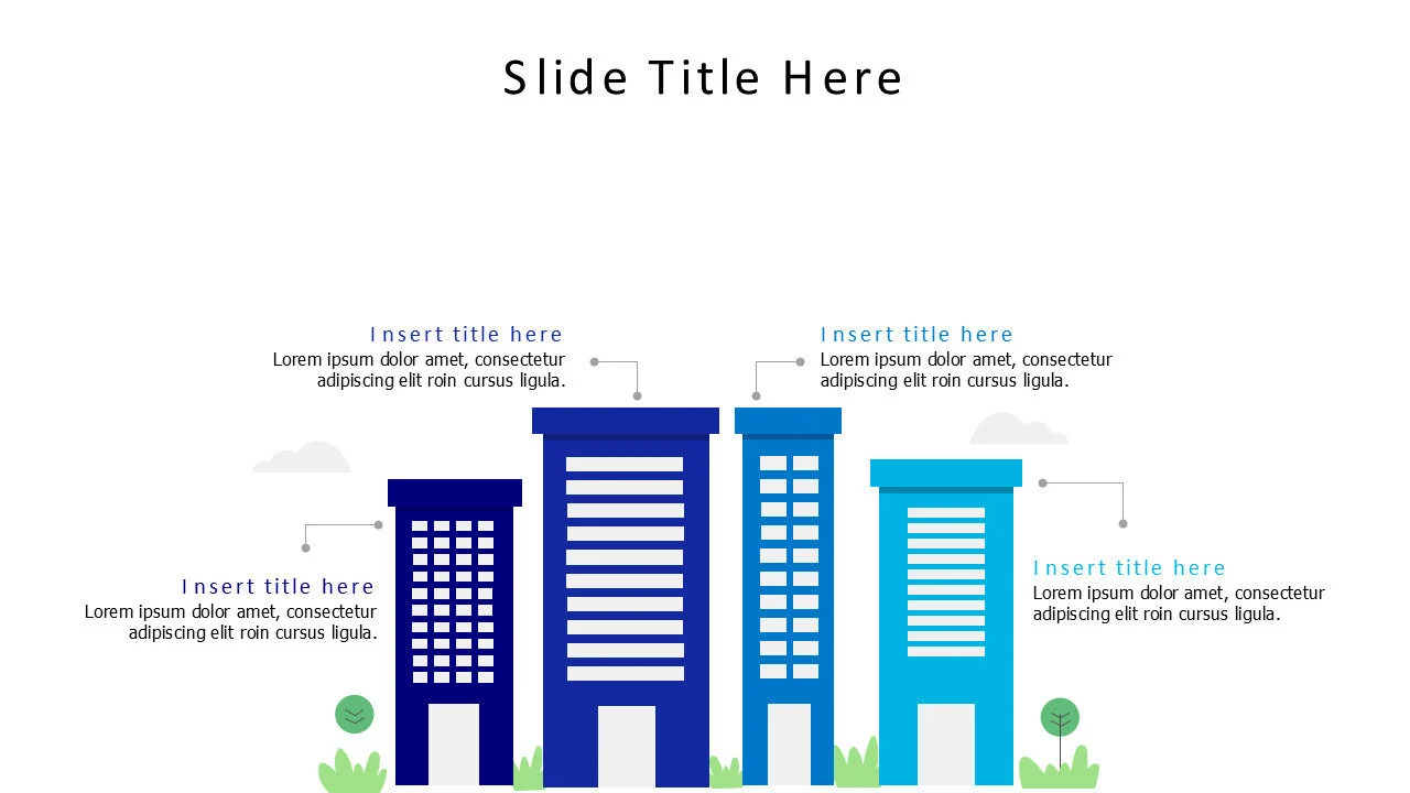 4 points buildings infographic