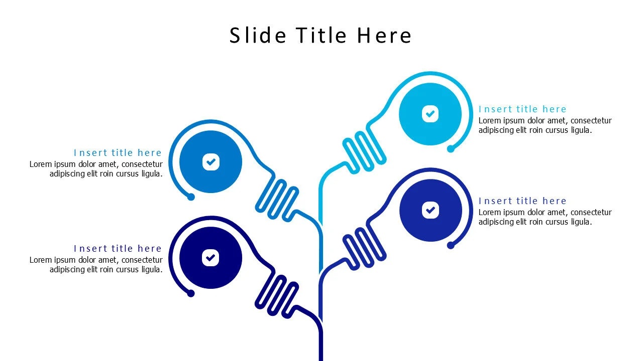 4 points bulb tree infographic