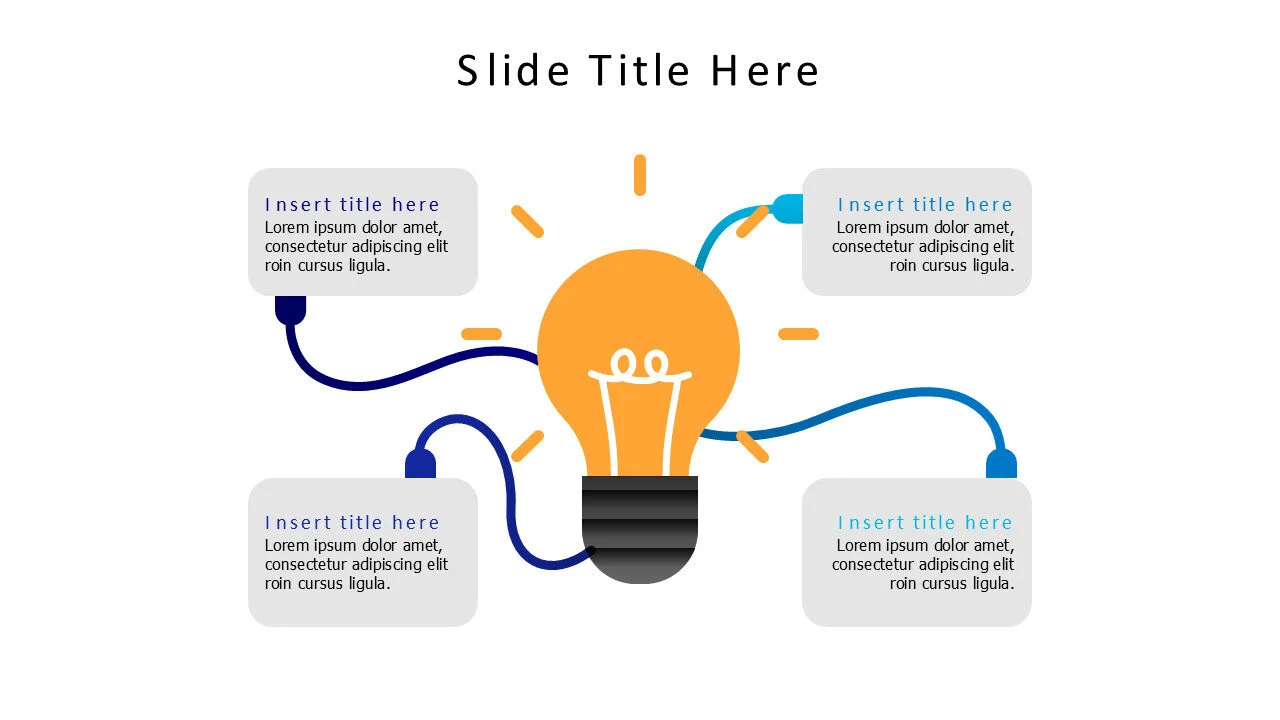 4 points bulb wires infographic