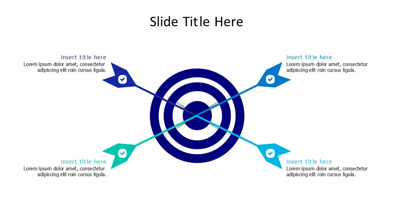 4 points centred goals infographic