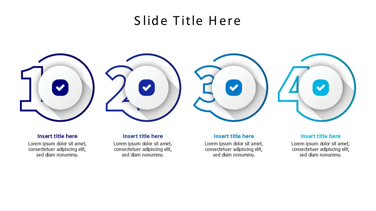 4 points circle with shadow numberig infographic