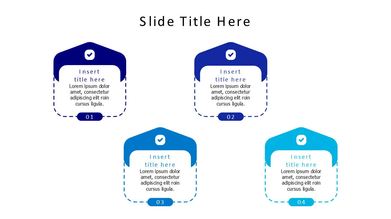 4 points colored blocks infographic