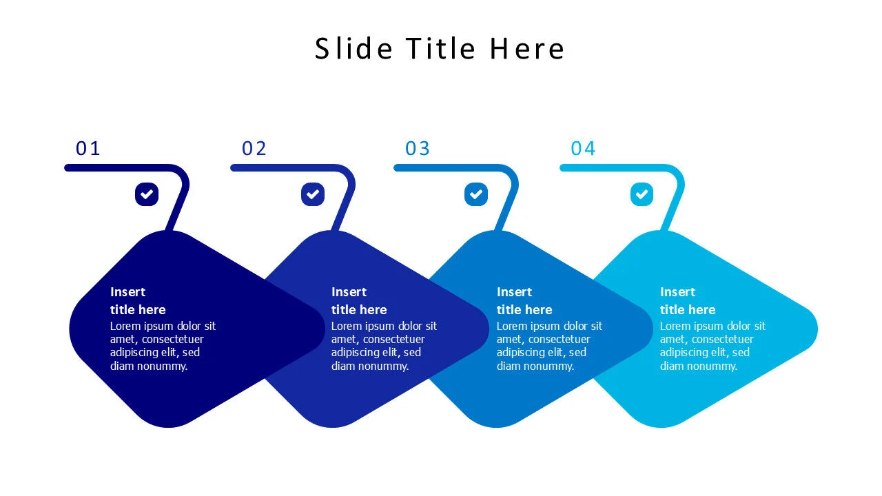 4 points colored blocks with numbering infographic
