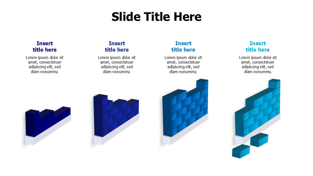 4 points colored bulding walls infographic